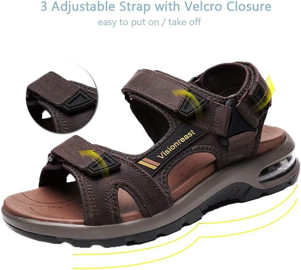 Visionreast Mens Athletic Sandals Open Toe Hiking Outdoor Non-slip ...